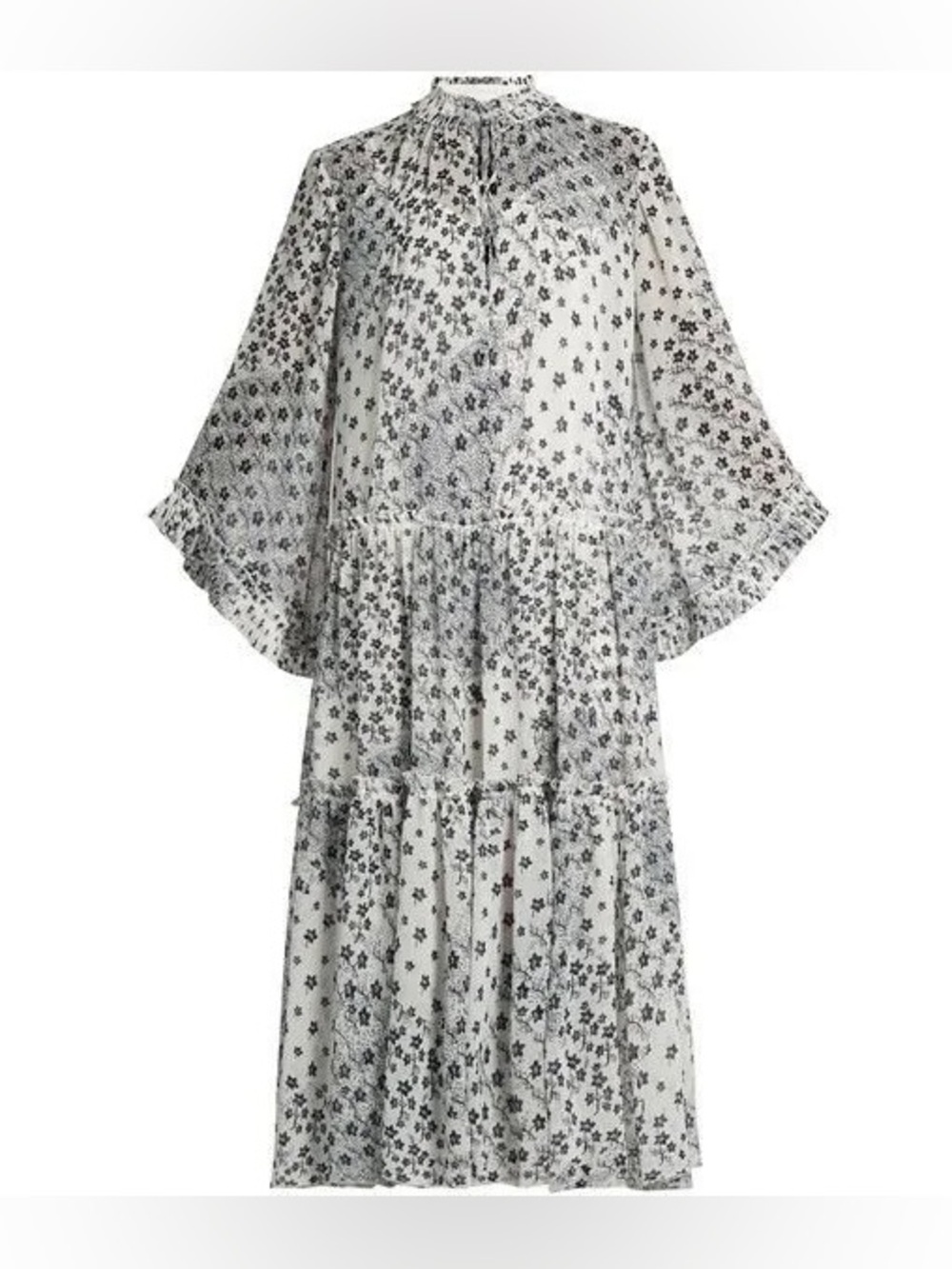 Chloé Floral Print Tiered Long Dress